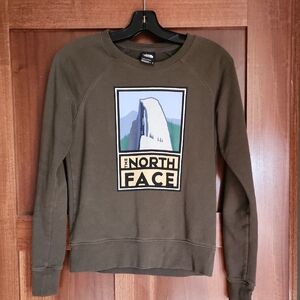 The North Face Olive Green Graphic Sweatshirt